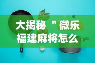 大揭秘 ＂微乐福建麻将怎么打才会赢	”(必备工具)辅助教学