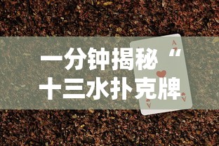 一分钟揭秘“十三水扑克牌怎么赢	”详细辅助软件教程